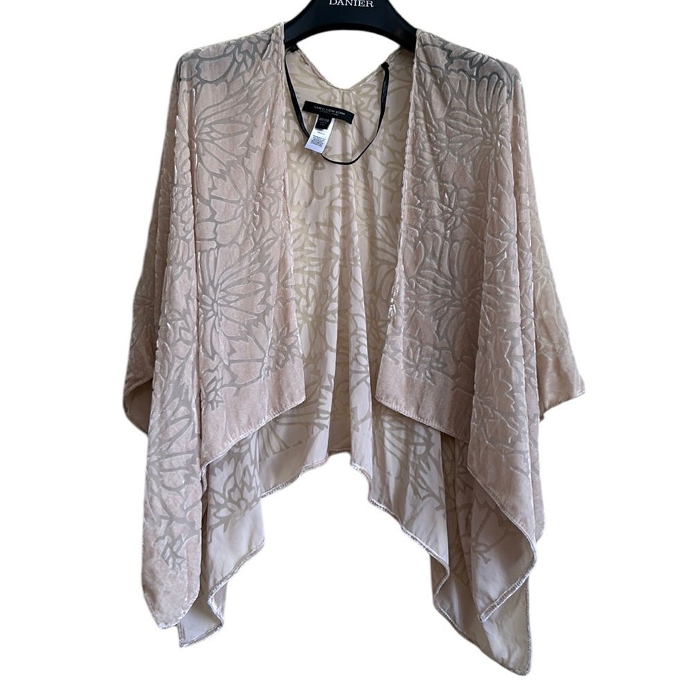 Marc‎ New York women’s open cascading cardigan OS velour floral